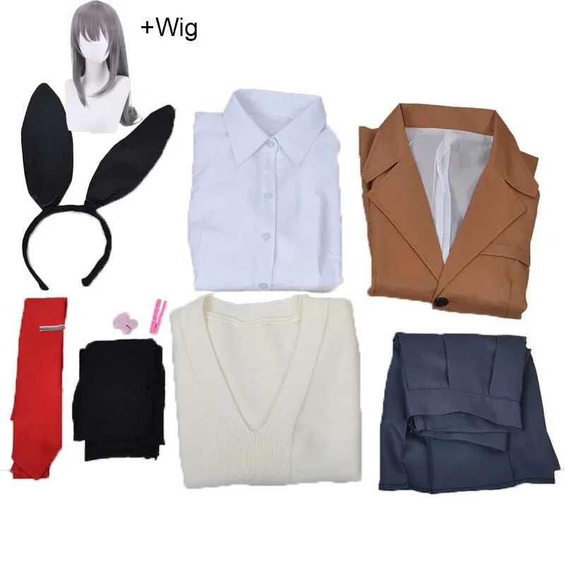 [Wetrose] In Stock Mai Sakurajima Cosplay Costume Does Rascal Not Dream Of Bunny Girl Senpai  Seishun Buta Yarou JK Bunny Girl