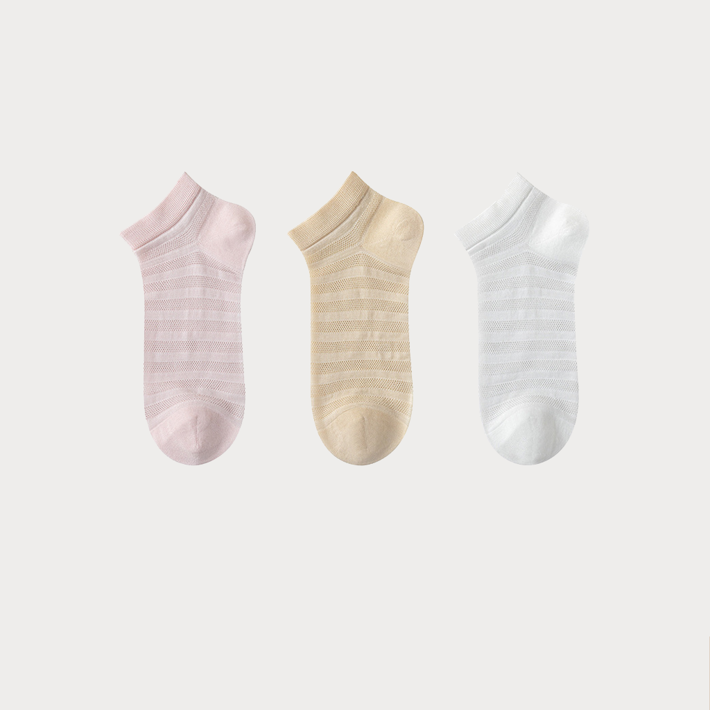 Bone-free Mesh Breathable Women's Silk Socks 3-Pack for Home Use REAL SILK LIFE