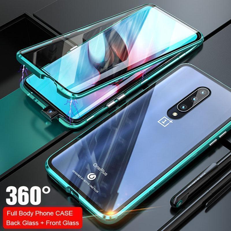 360° Full Curved Coverage Two Side Glass Magnetic Phone Case for Oneplus 7T 7T Pro 7 7Pro 6 6T 5T 8 8Pro