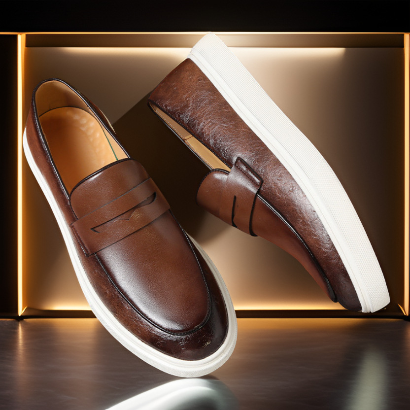 Men's 2025 Autumn New Fashionable Casual Leather Shoes, Vintage British Style Breathable Thick Sole Shoes For Men, Summer
