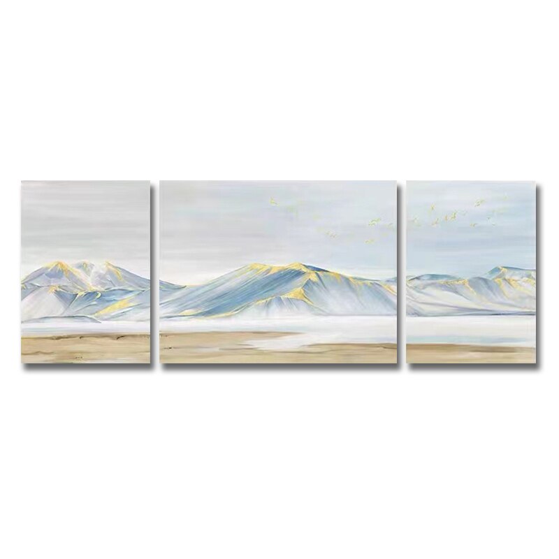 Hand Painted Abstract Gold Mountain Oil Painting On Canvas Combination Oil Art Handmade Morden Oil Painting For Livingroom Decor