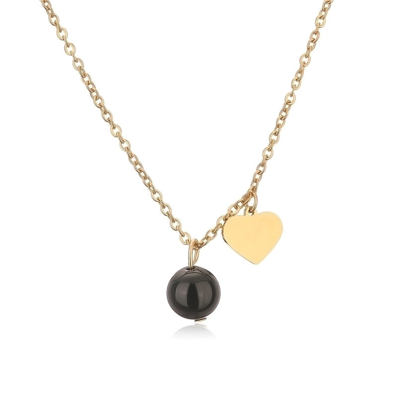 Casual Minimalist Heart Shape 304 Stainless Steel Gold Plated Plating Inlay Pendant Necklace