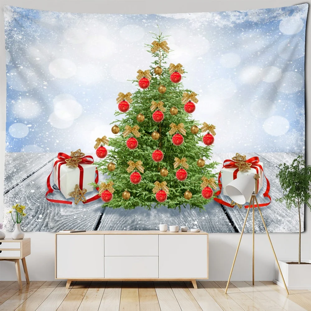 Christmas Tree Series Tapestry Wall Hanging Cartoon Kawaii Bohemian Style Aesthetics Room Gift Home Decor