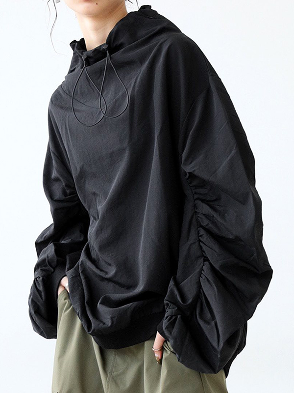 Loose Ruched Long Sleeve Blouses