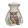(US Local)Acrylic Wooden Owl Bag Shape Diamond Painting Piggy Bank Storage Box Kit