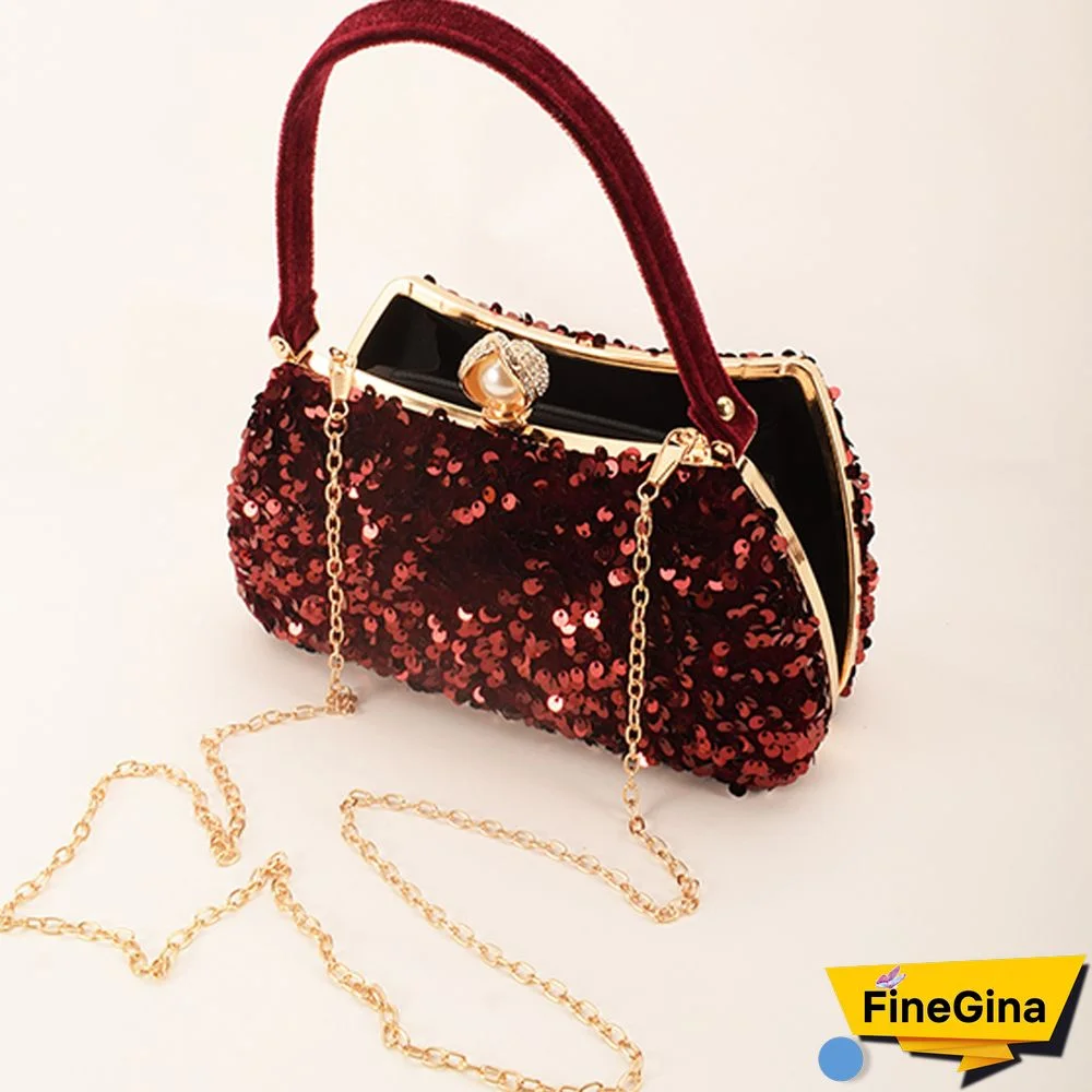 Black Formal Patchwork Sequins Bags