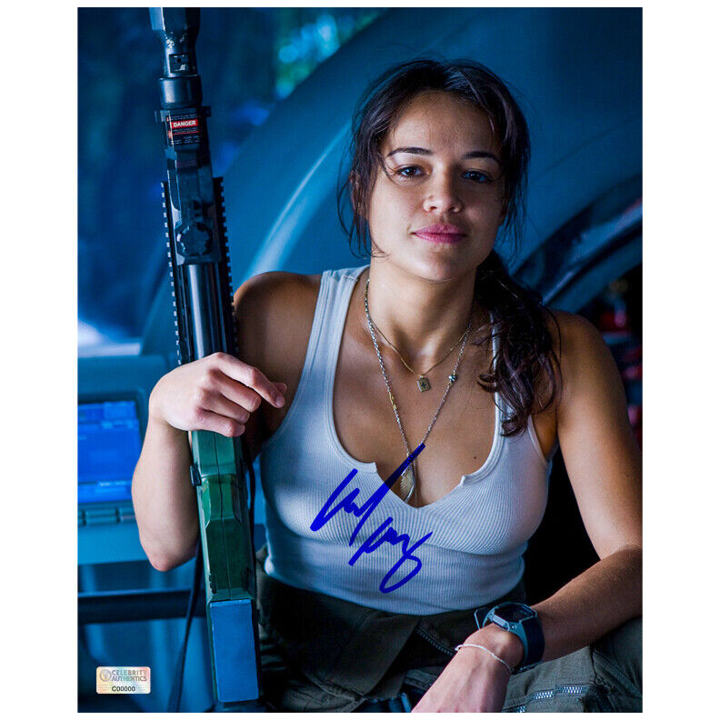 Michelle Rodriguez Autographed Avatar Trudy 8x10 Scene Photo Poster painting