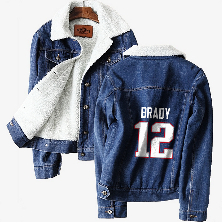 The Number 12 Is Tom Brady, Football Classic Lined Denim Jacket