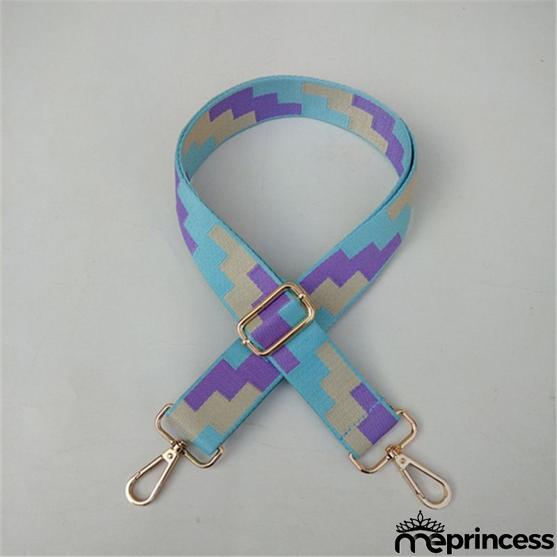 Women Fashion Color Block Adjustable Decompression Replacement Long Strap Bag Accessories