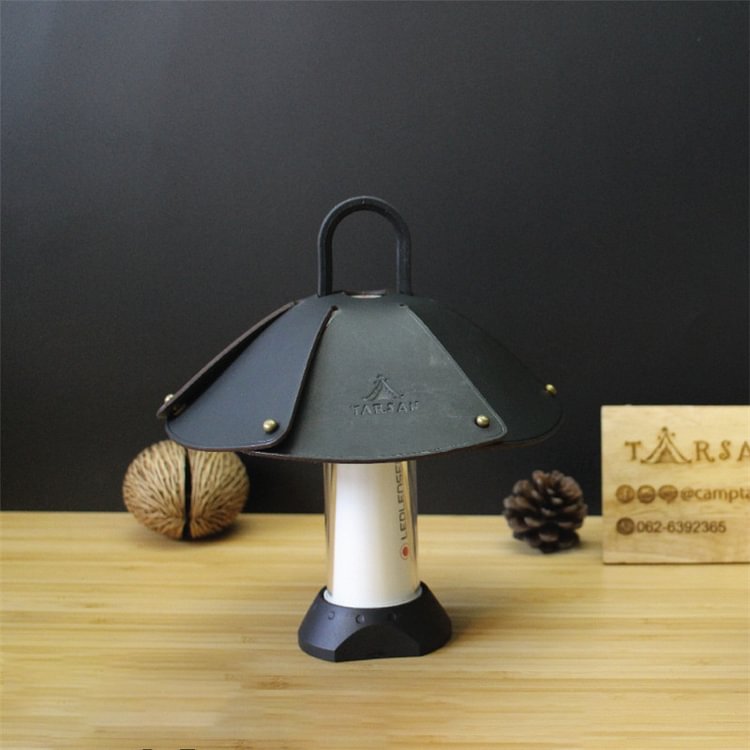 Vintage Lampshade LED Spotlight Protective Case Warm Atmosphere Decorative Light Pu Leather Camping M4 Lampshade Cover
