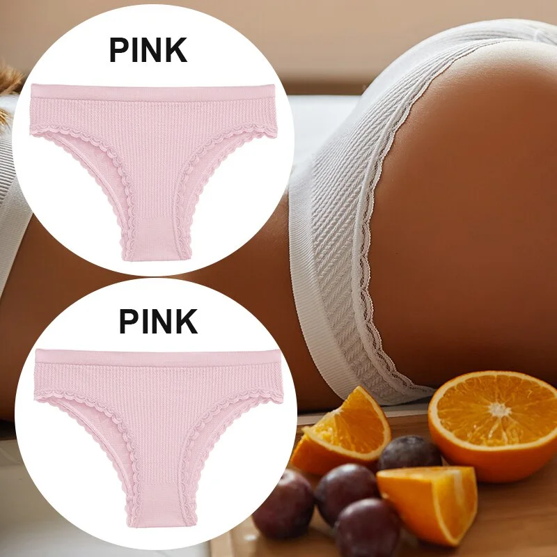 FINETOO 2PCS/Set Women Lace Seamless Sexy Panties 6 Solid Color Brazilian Panty Girl Briefs Lingerie Underpant M-2XL Underwear