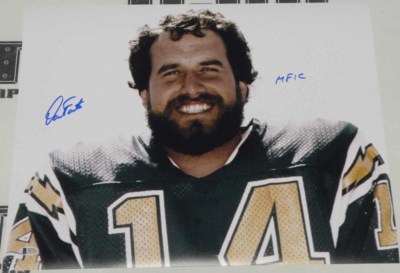 Dan Fouts Signed Chargers Football 16x20 Photo Poster painting BAS Beckett COA MF'er in Charge