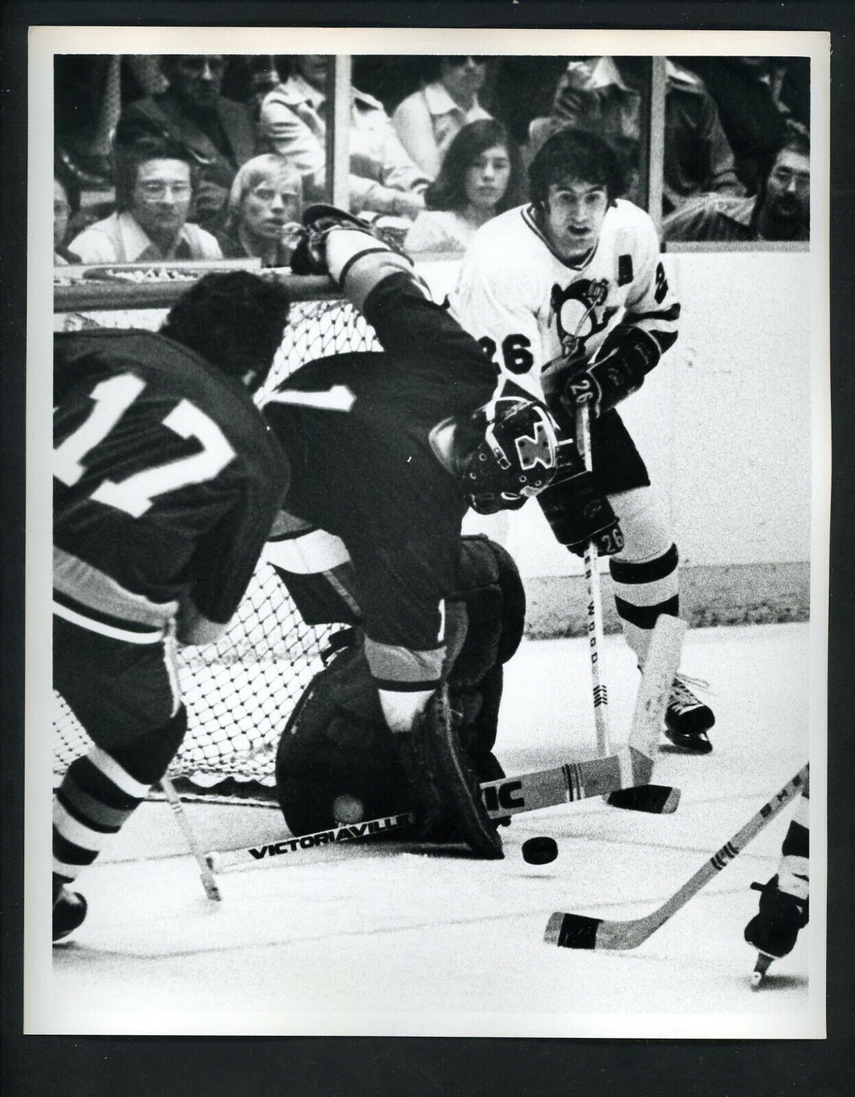 Syl Apps & Chico Resch circa 1970's Press Original Photo Poster painting Penguins Islanders