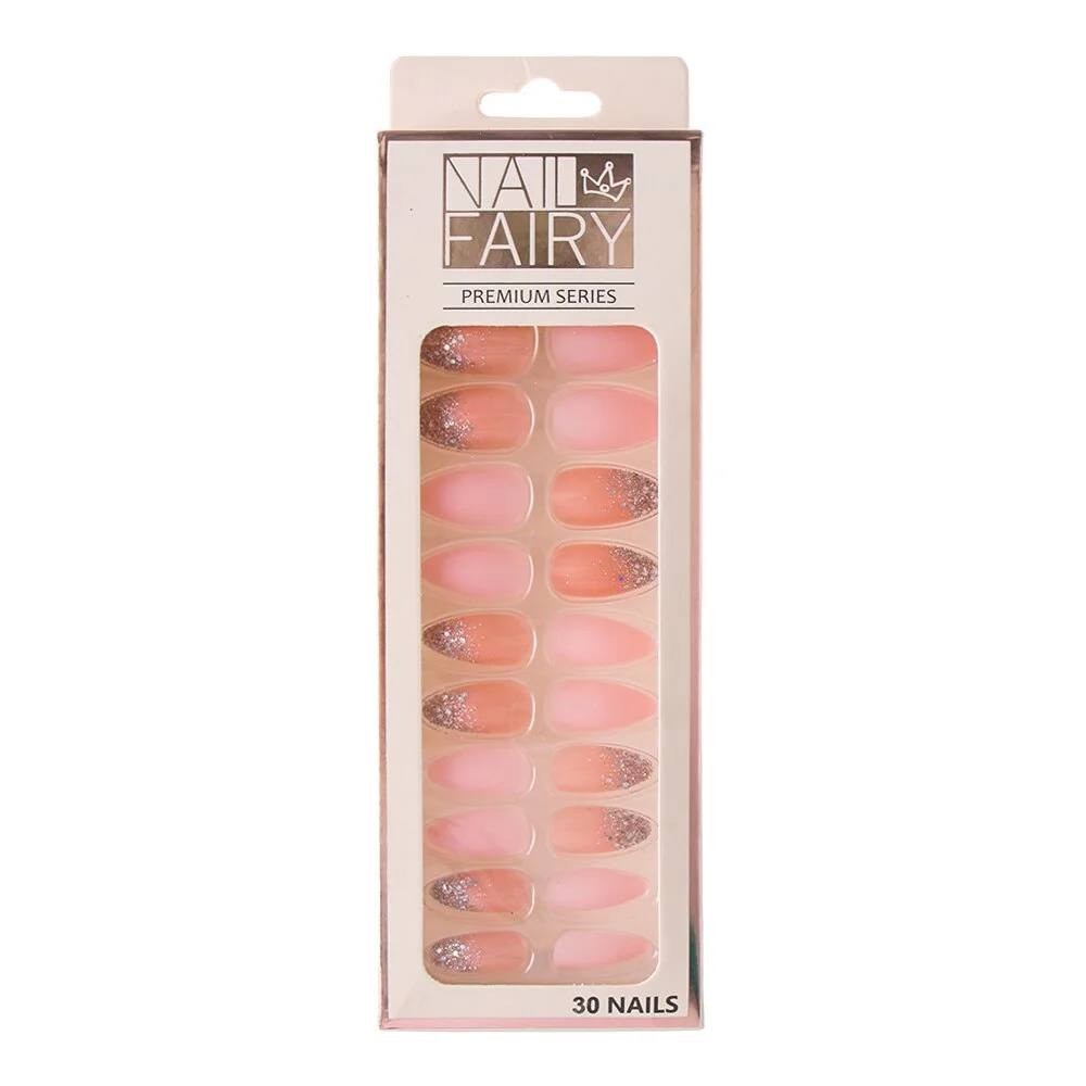 24/Pcs Reusable False Nail Tips Set Full Cover Shiny Matte Nail Tips With Designs Press On Nails Art Extension Fingernail Tips