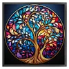(Stamped/Counted) Glass Painting-Tree Of Life-18CT Cross Stitch 30*30cm/11.81*11.81in