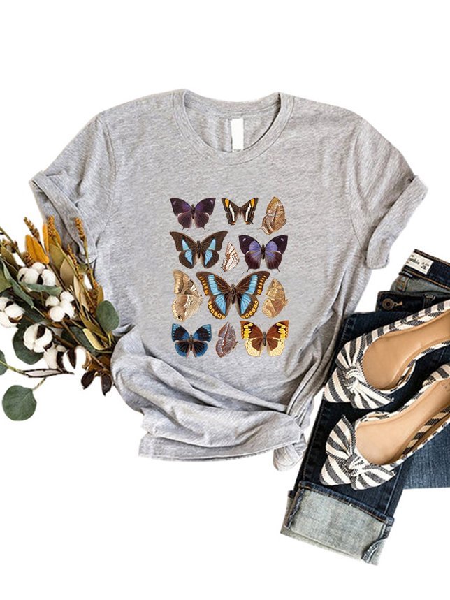 Casual Cotton-Blend Short Sleeve Shirts & Tops