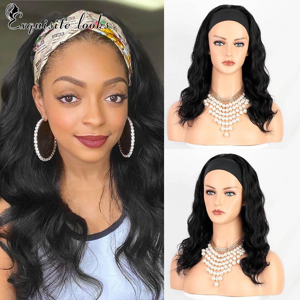 Body Wave Headband Human Hair Wigs for Black Women Glueless Front Wigs-elleschic