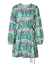 Abstract Printed Empire Long Sleeves Mini Dress