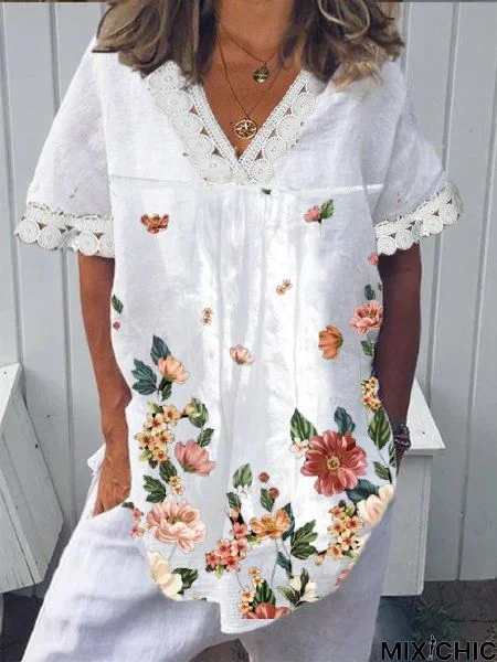 Short Sleeve Casual Tunic Top