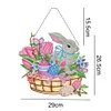 Diamond Painting Rabbit Basket Hanging Pendant With Light Strip