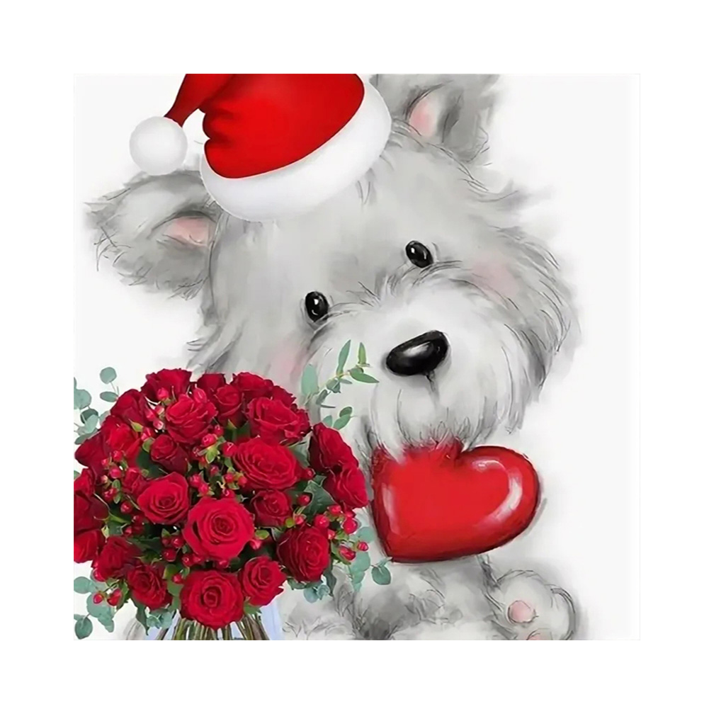 

Christmas Bear - Round Drill Diamond Painting - 30*30CM, 501 Original