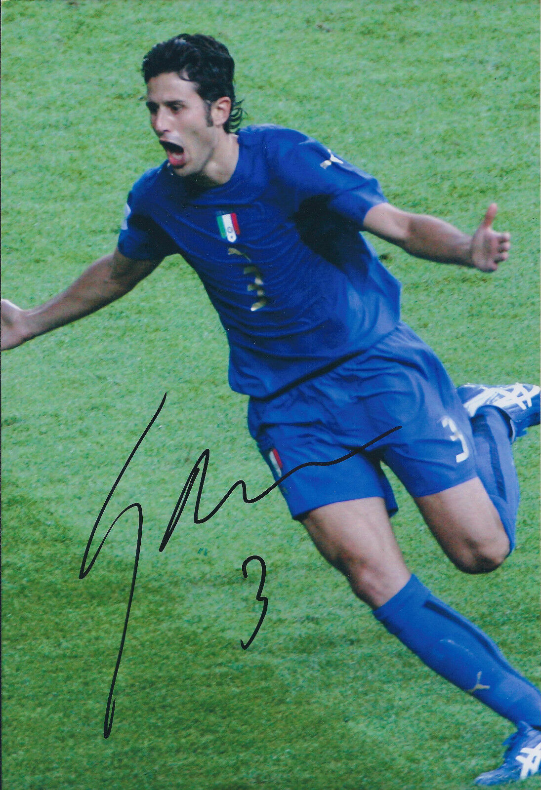 Fabio GROSSO Signed ITALY World Cup Winner 12x8 Photo Poster painting AFTAL COA Autograph RARE