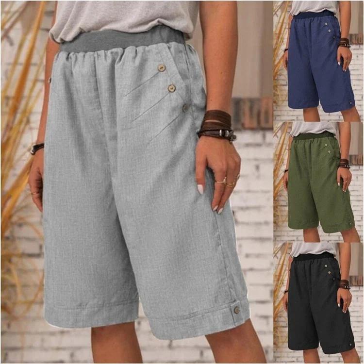 Women's Solid-colored Casual Shorts