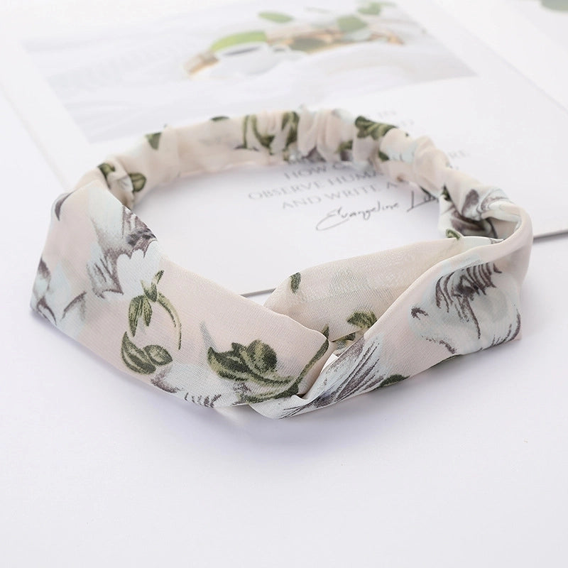 Women’s Lady Polka Dots Flower Cloth Hair Band
