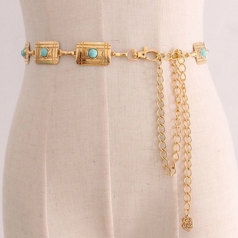 Ethnic Style Geometric Metal Women’s Chain Belts 1 Piece