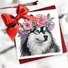 uk.everydayedeals 6Pcs DIY Diamond Painting Greeting Card - Flower Dog