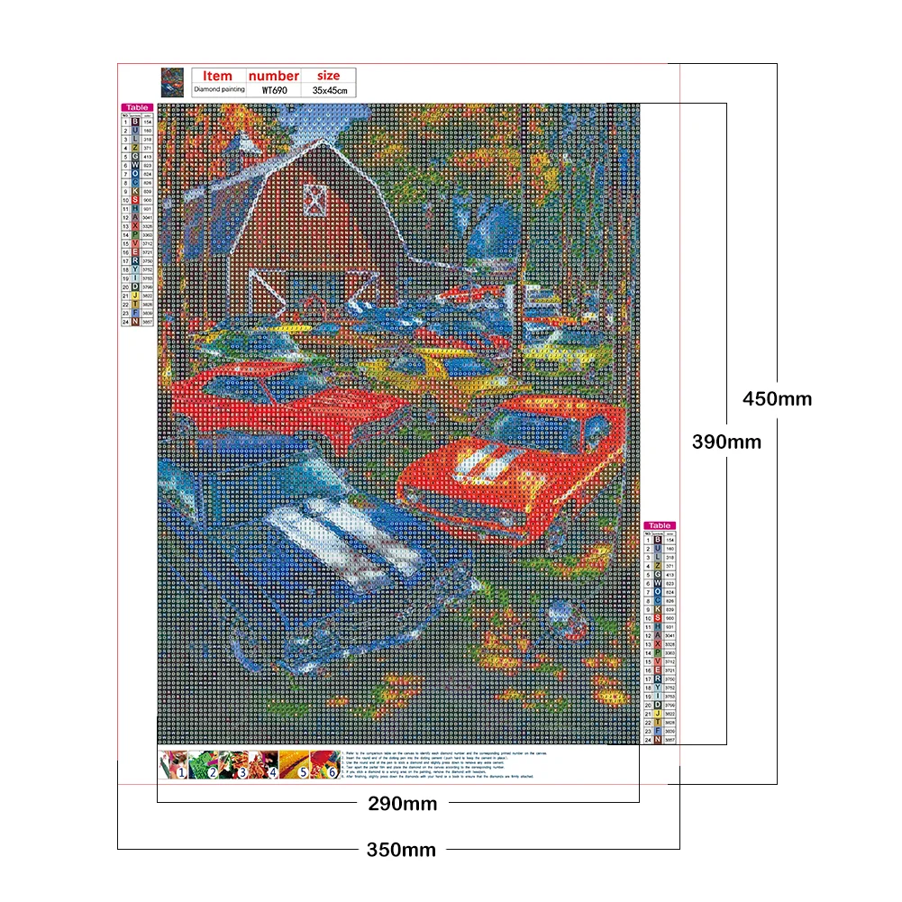 Full Round Diamond Painting 35*45 - Forest Parking Lot