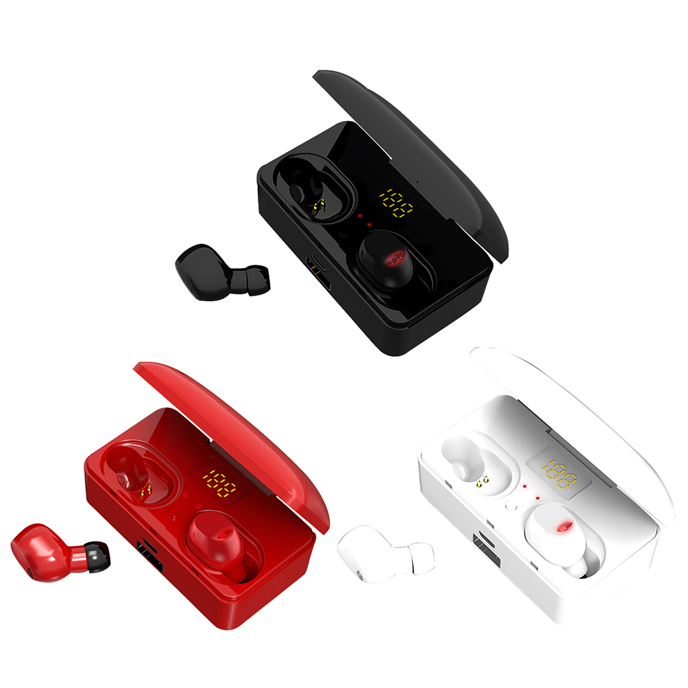 

G10 TWS LED Display Key Button Bluetooth Earphone Headset w/Charge Box Mic, Red, 501 Original