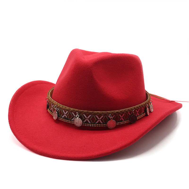 Stylish Western Cowboy Hat With Embellished Band - Perfect For Festivals And Casual Wear