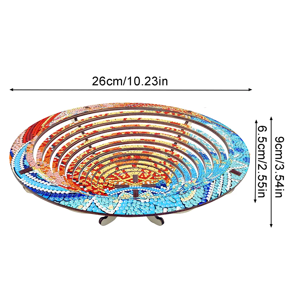 DIY Mandala Diamond Painting Wooden Serving Tray Decorative Diamond Painting Dining Plate