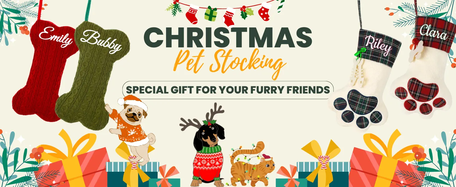 Personalized Pet Stockings for Christmas Large Stocking with Pet Name