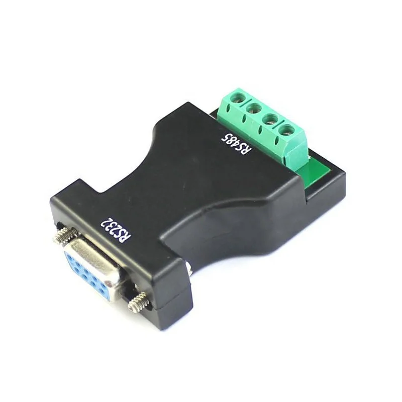 Passive RS232 to RS485 Converter Connector Adapter DB9 Data Transmitter Half-duplex 232 to 485 Bidirectional Converter