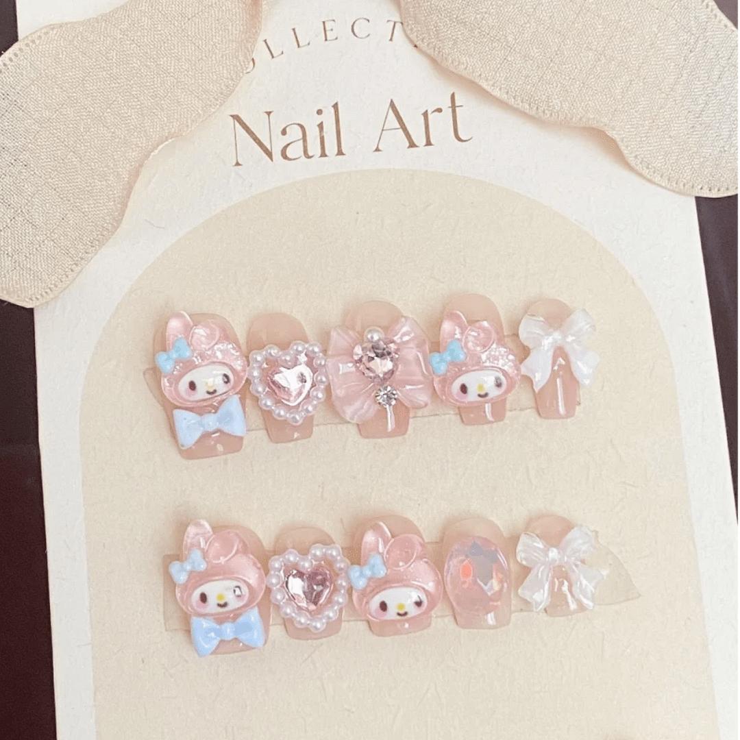 Cute Melo Handmade Short False Nail