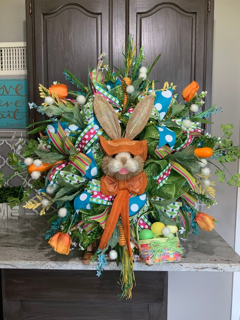 2022 New Easter Decoration - Easter Bunny Wreath