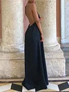 Casual Solid Color Backless Halterneck Maxi Dress