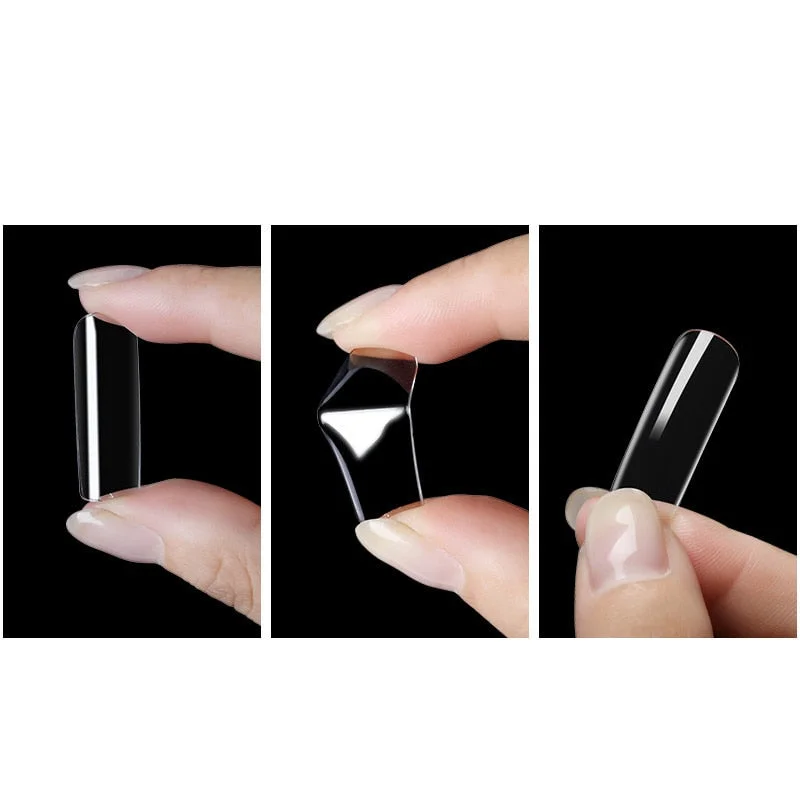 100Pcs False Full Nail Tips Quick Building Mold Tips Nail Dual Forms Finger Extension Nail Art UV extension Easy Find Nail Tools-Nail Inspo
