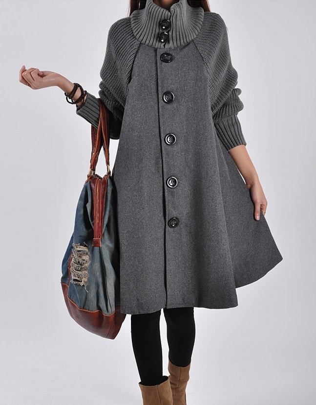 Winter Size Women's Clothing Mid-length Loose Coat Cloak Trench Women