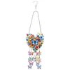 Acrylic Double Sided Flower Heart Crystal Wind Chimes Pendant Kit for Wall Decor