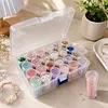 24Pcs Round Bottles No Insert Diamond Painting Containers Multi Purpose Portable Plastic Case Box with Stickers & Compartments Arts Crafts Storage Bottle for Hardware Rhinestone (24pcs-no)