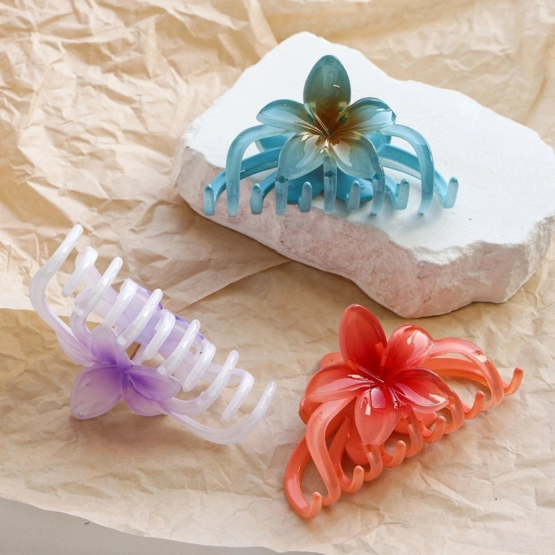 Women’s Casual Minimalist Flower Plastic Resin Stoving Varnish Hair Claws