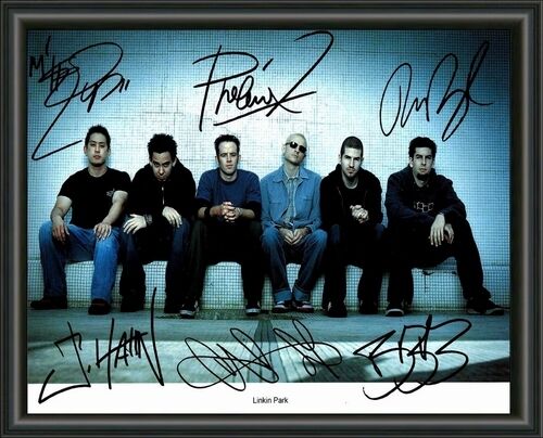 LINKIN PARK BAND SIGNED PRINT - A4 AUTOGRAPHED Photo Poster painting POSTER -  POSTAGE