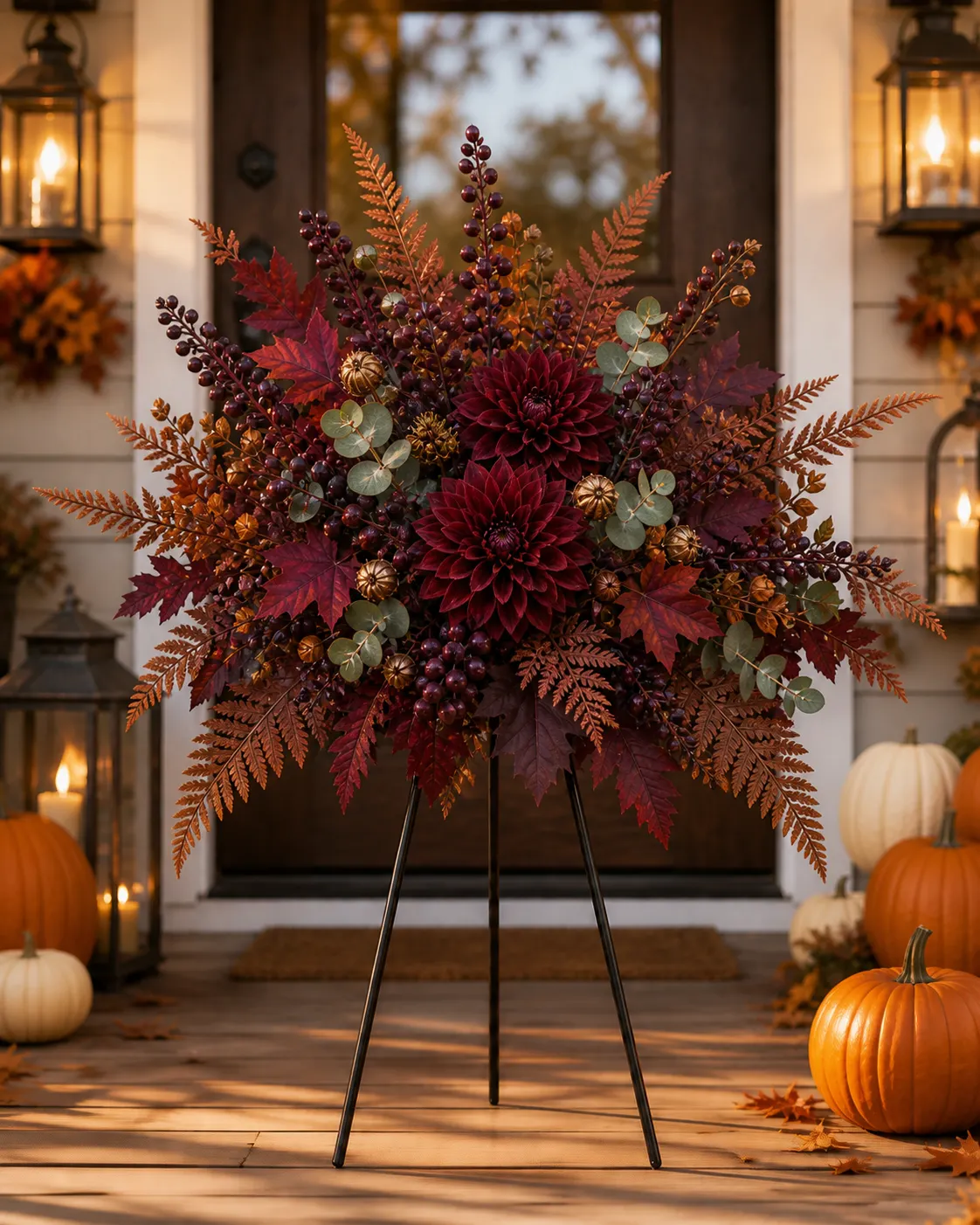 Burgundy Maple Elegance floral garden stake