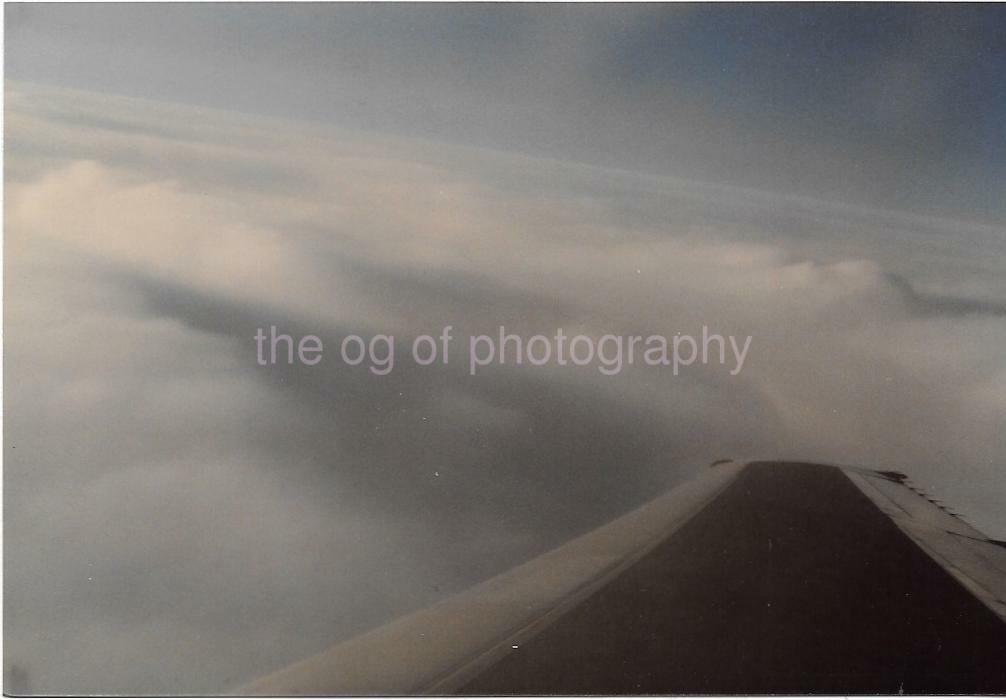 IN THE CLOUDS Airplane FOUND Photo Poster painting Color AVIATION Original Snapshot VINTAGE 07 3