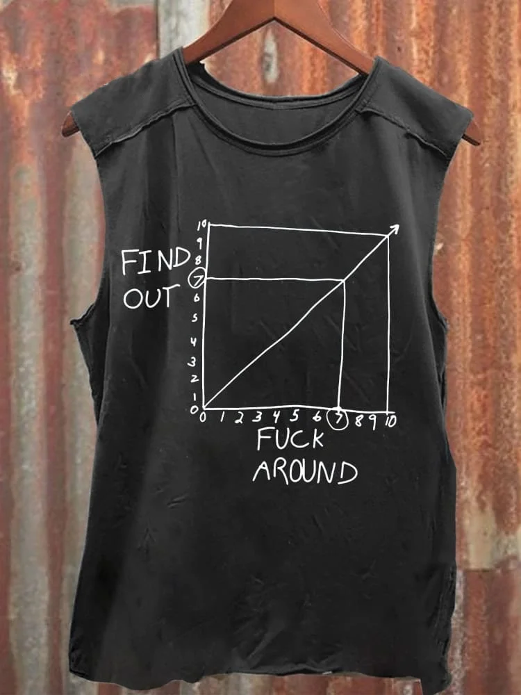 Teecade Teecade Fuck Around Find Out Print Casual Tank Top