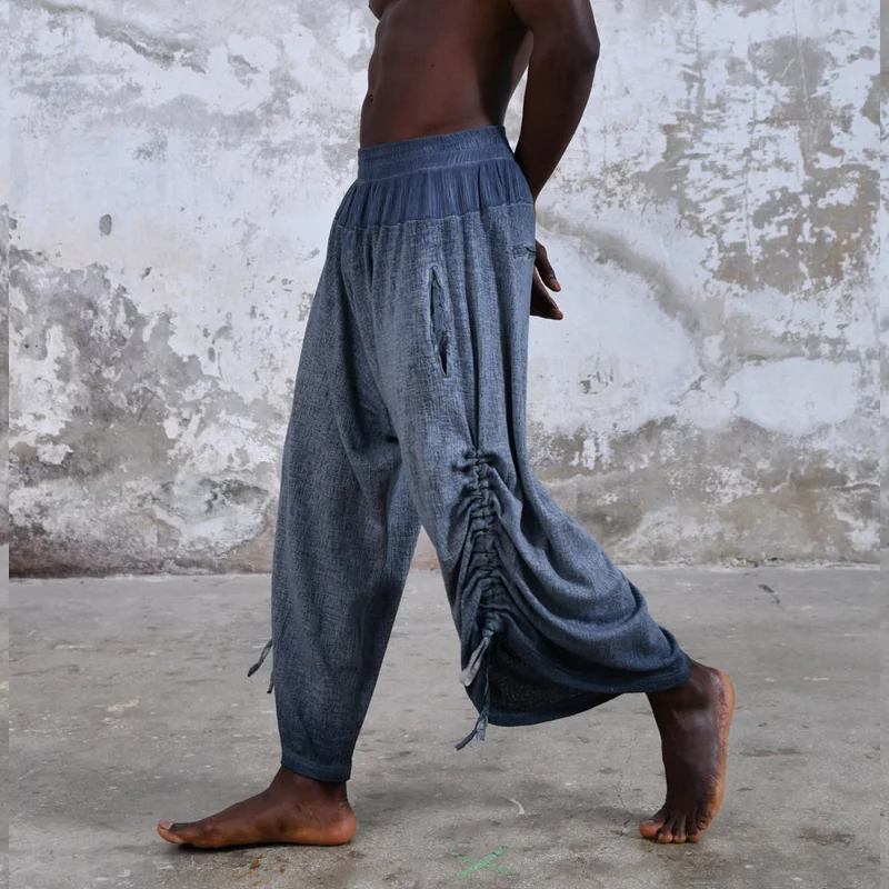 Men's Casual Cotton Linen Drawstring Pants-inspireuse