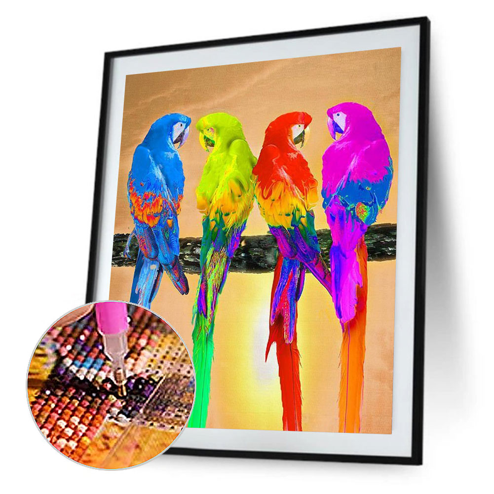 

(Multi-Size) Birds - Round/Square Drill Diamond Painting, Round diamond 40*50cm, 501 Original